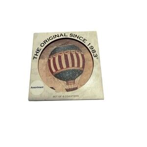 CoasterStone Vintage Americana Cottagecore Hot Air Balloon Coaster Set Of 4